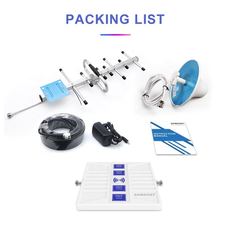 GOBOOST cellular phone signal booster tri four quad band 1800mhz gsm lte mobile 2g 3g 4g 5g signal repeater